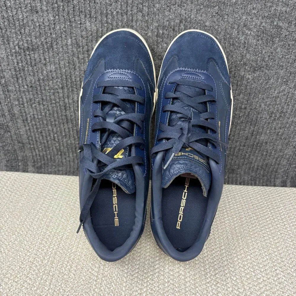 PUMA Porsche Legacy Club 5v5 Lux Club Navy Alpine Snow Leather Shoes Mens 11